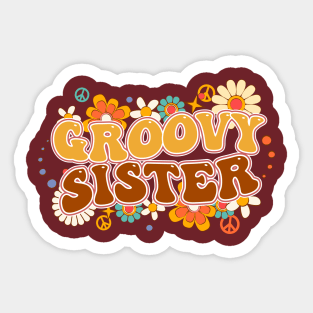 Groovy Sister Floral Design Sticker